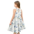 thumbnail image 4 of Abcomgle Girls Dresses Size 10-12 Casual Halter Neck Sleeveless Girls Dresses Floral Print A-line Sundresses Beach Swing Dresses 13-14 Years,Light Blue, 4 of 7