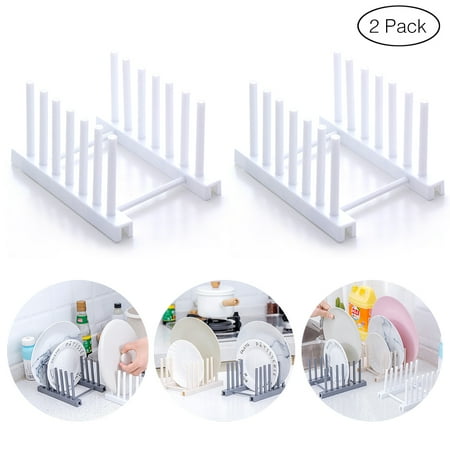 Plastic Plate Cup Rack Pot Lid Holder Drying Storage Stand Kitchen Organizer