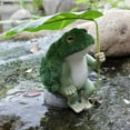 thumbnail image 6 of Hxlamzoo Unique Frog Holding Leaf Resin Garden Statue for Outdoor Decor, Auspicious Symbol of Wealth & Good Luck, 6 of 9