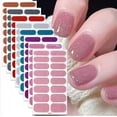 thumbnail image 4 of 8 Sheets Nail Wraps Glitter Nail Polish Stickers 128 Pcs Nail Art Decals Strips Self-Adhesive Nail Art Decals Nail Strips for Women Girls DIY Nail Decorations, 4 of 9