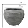 thumbnail image 5 of LuxenHome Gray Pottery-Style 11.75-inch Round MgO Planter, 5 of 5