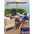 thumbnail image 5 of Outdoor Tablecloth with Umbrella Hole for Patio/Picnic/Party/Camping, Navy Blue Independence Day Waterproof Table Cloth Rectangle Table Cover Washable, American Flag Star Floral (60"x 102"), 5 of 9