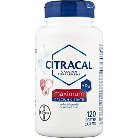 Citracal Maximum, Highly Soluble, Easily Digested, 630 mg Calcium Citrate With 500 IU Vitamin D3, Bone Health Supplement for Adults, Caplets, 120