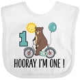 thumbnail image 3 of Inktastic 1st Birthday Bear on Bicycle 1 Year Old Boys or Girls Baby Bib, 3 of 4