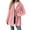 Pink, variant on Busydd Womens Fleece Jacket Solid Color Warm Winter Jackets for Women Comfy Long Sleeve Button Hooded Cardigan for Women M