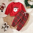 thumbnail image 2 of KPOPLK Toddler Baby Boy Clothes Outfits Long Sleeve Christmas Santa Print Long Sleeve Sweatshirt Jogger Pants 2 Piece Sweatsuit Set,Size 18-24 Months, 2 of 9