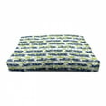 thumbnail image 3 of Floral Pet House, Stripes with Nature Blossom Silhouettes Coming of the Spring Theme, Outdoor & Indoor Portable Dog Kennel with Pillow and Cover, 5 Sizes, Apple Green Navy Blue, by Ambesonne, 3 of 4