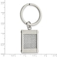 thumbnail image 2 of Stainless Steel Brushed and Polished Grey Carbon Fiber Key Chain Measures 33.5x21.5mm Wide - Key Chain for Men, 2 of 5