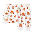thumbnail image 4 of CAIVO Pumpkin Printed Halloween 2 Piece Pajama Set Girls, Round Neck Long Sleeve Shirt With Matching Jogger Trousers, Kids Holiday Nightwear Loungewear, 4 of 4