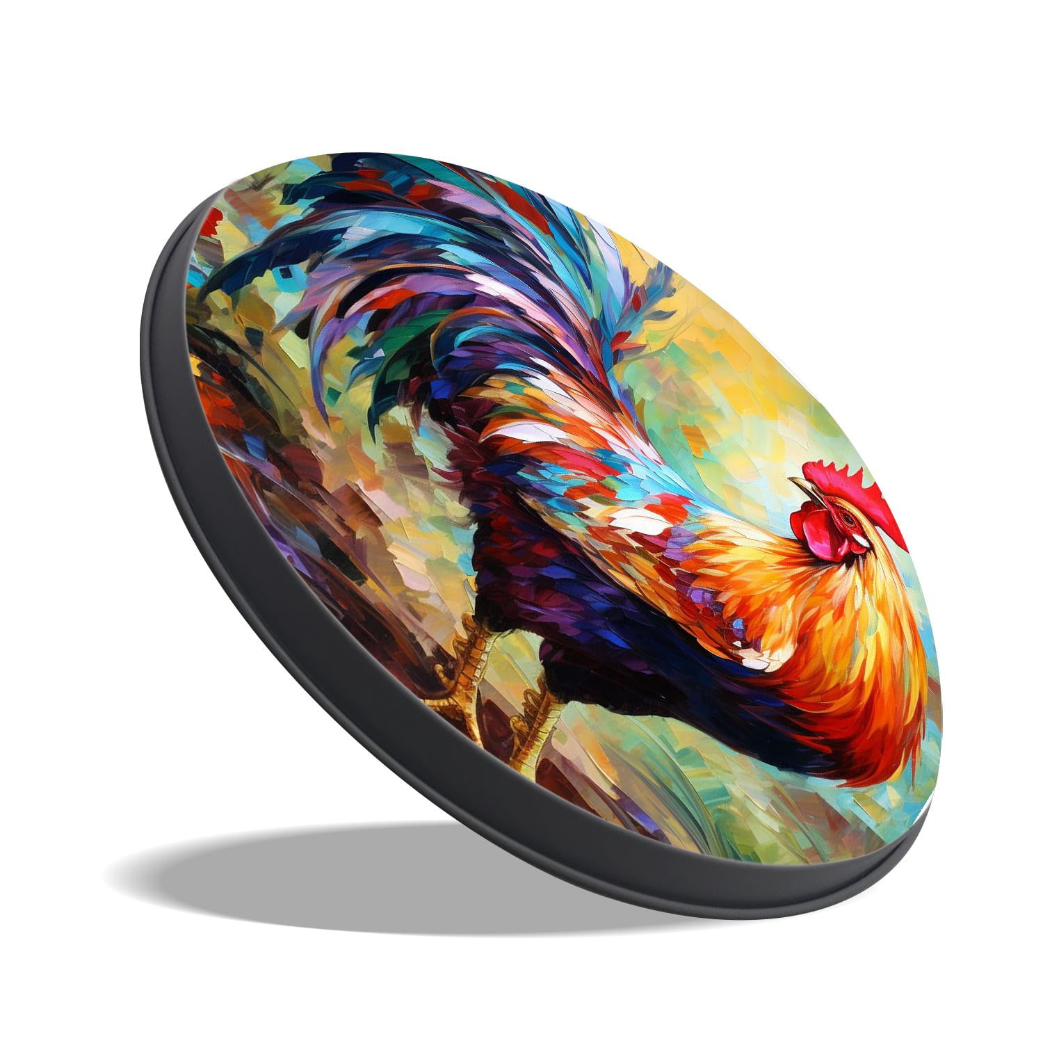 Metal Stove Burner Covers 4 Pcs Decorative Gas Stove Burner Cover 8Inch And 10Inch ,Rooster Art Oil Painting Graceful Drawing, for Home Decor Cooktop Decorative