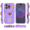 thumbnail image 5 of Compatible with iPhone 16 Pro Kids Boys Girls Skin Friendly Case, Cute 3D Bowknot Butterfly Floral Bee Cartoon Design Soft Silicone Shockproof Protective Drop-resistance Stylish Cover, Purple, 5 of 6