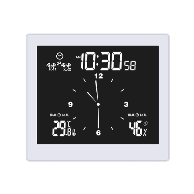 Reloj digital Pantalla de temperatura y humedad Reloj de pared impermeable Interior