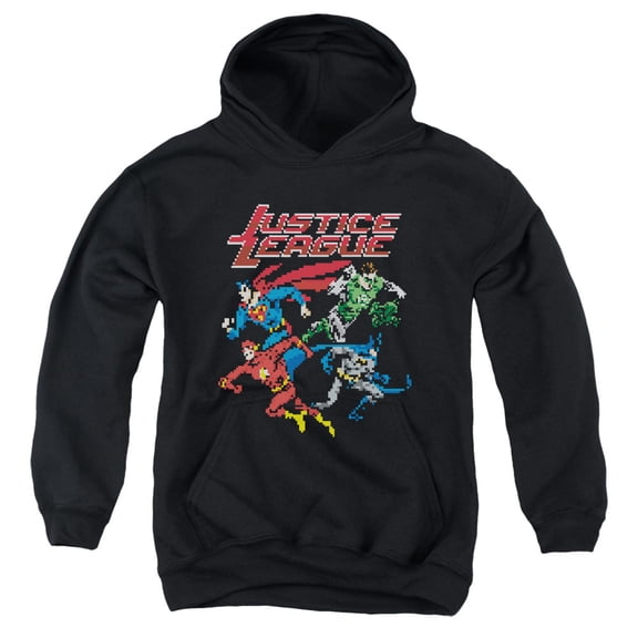 Jla - Pixel League - Youth Hooded Sweatshirt - Small