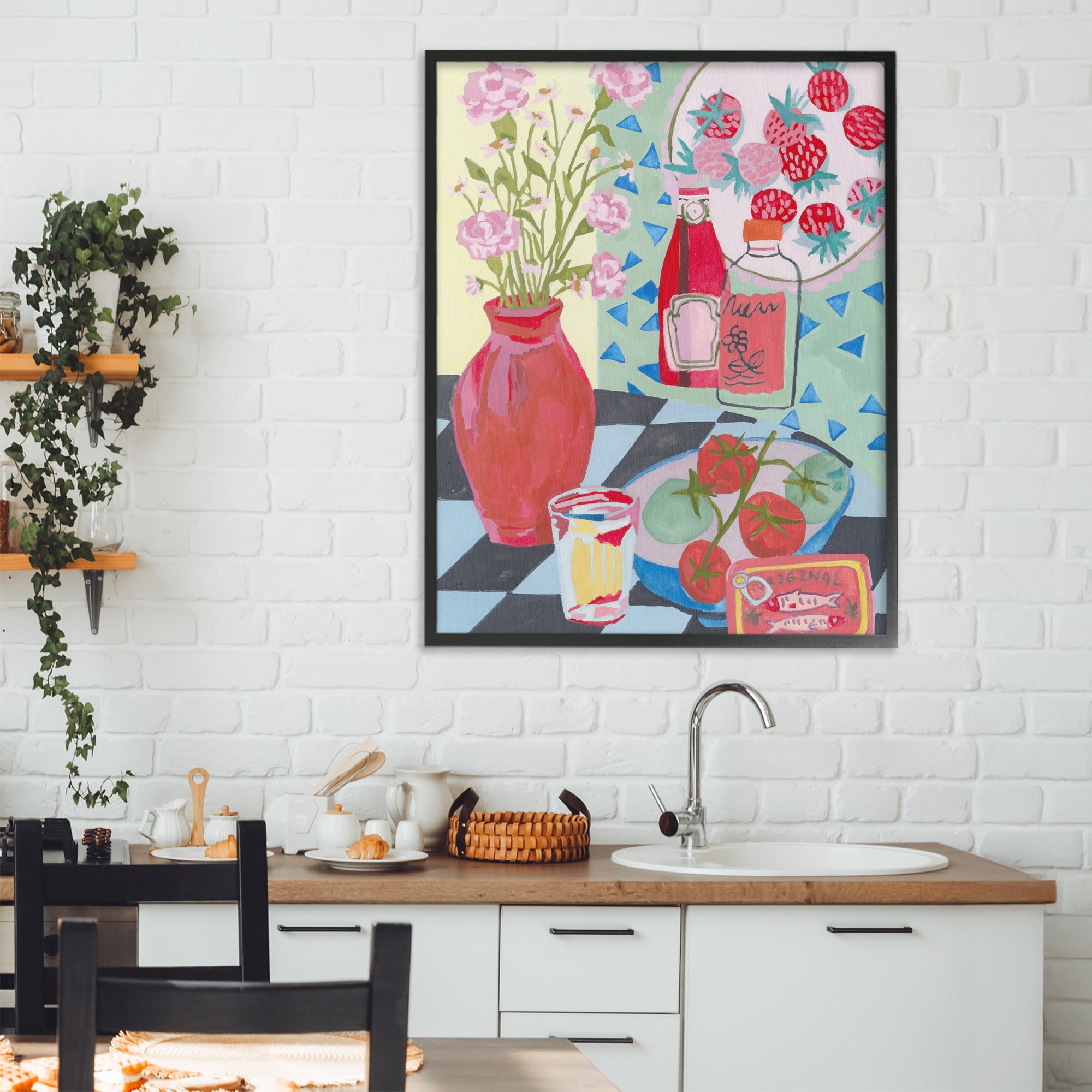 Stupell Industries Kitchen Sauces Still Life Black Framed Giclee Art, design by Melissa Wang