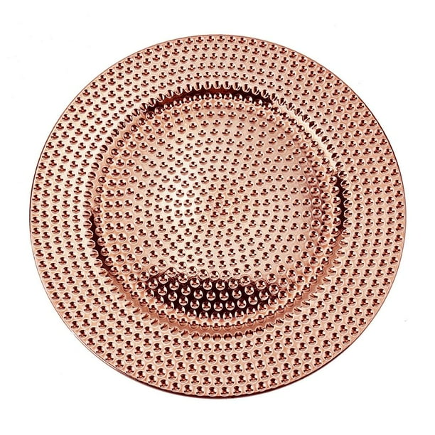 Hammer Textured Plastic Charger Plates, Rose Gold, 13Inch Walmart