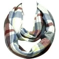 thumbnail image 4 of Wrapables® Plaid Print Winter Infinity Scarf and Beanie Hat Set, Gray/Wine and Charcoal Gray Set, 4 of 8
