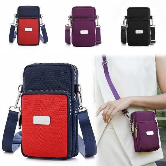 Crossbody Chest Bag | Oxford Fabric Sling Backpack Red 7.4in | Adjustable Strap, Headphone Hole, Lightweight Multipurpose Daypack for Hiking