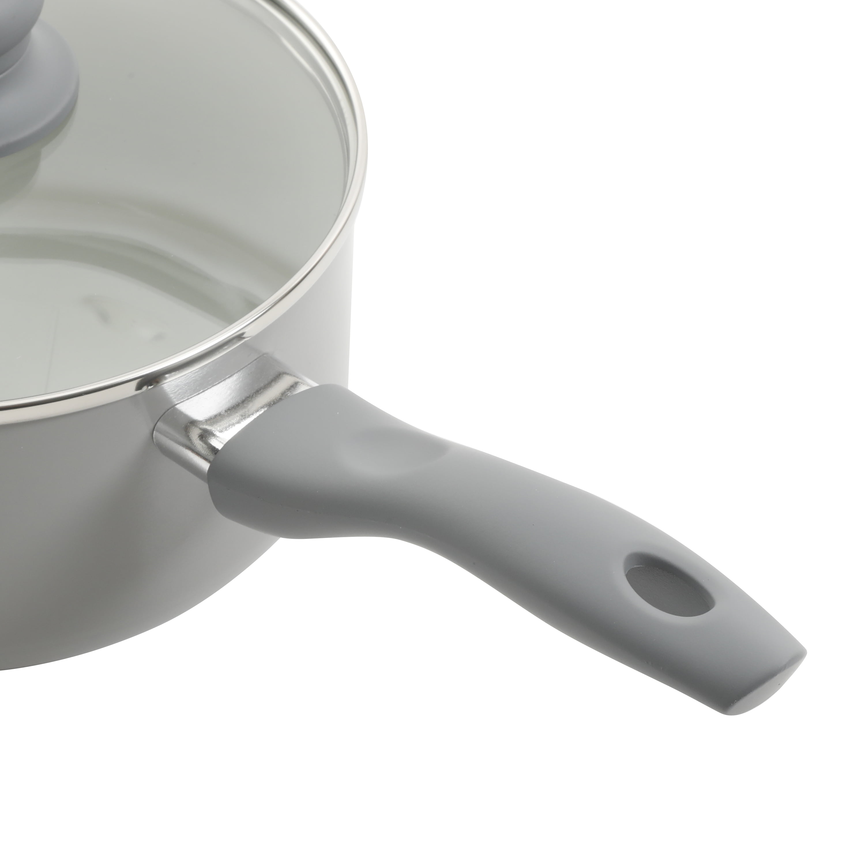 Inspired Home Dwell Six Hammered White Cookware 9.5 Sauce /Fry Pan