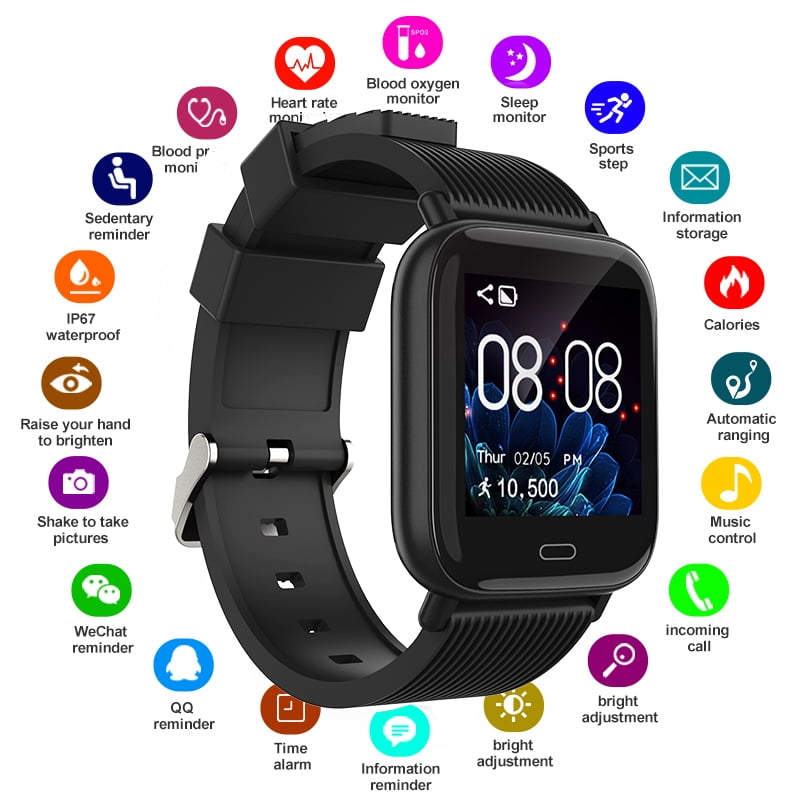 G20 Heart Rate Smart Watch Blood Pressure Monitor Fitness Tracker Waterproof Smartwatch Sports Wristband Blue Redcolourful Black