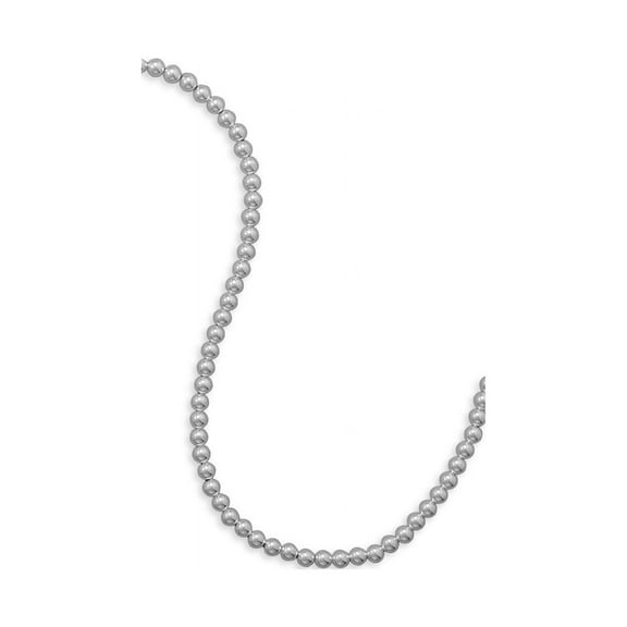 Sterling Silver Bead Necklace 6mm Width Made in the USA