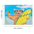 thumbnail image 2 of Tapestry Surfer Cat On Beach for Bedroom Wall Hanging 60 X90 IN, 2 of 3