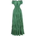 thumbnail image 1 of Zhitunemi Disfraz renacentista para mujer, vestido medieval de camisola, camisetas campesinas irlandesas debajo del vestido, 1 of 4
