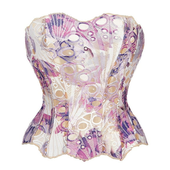 Sokhug Corset Top Floral Renaissance Corset Womens Lace Up Boned Overbust Corset Bustier