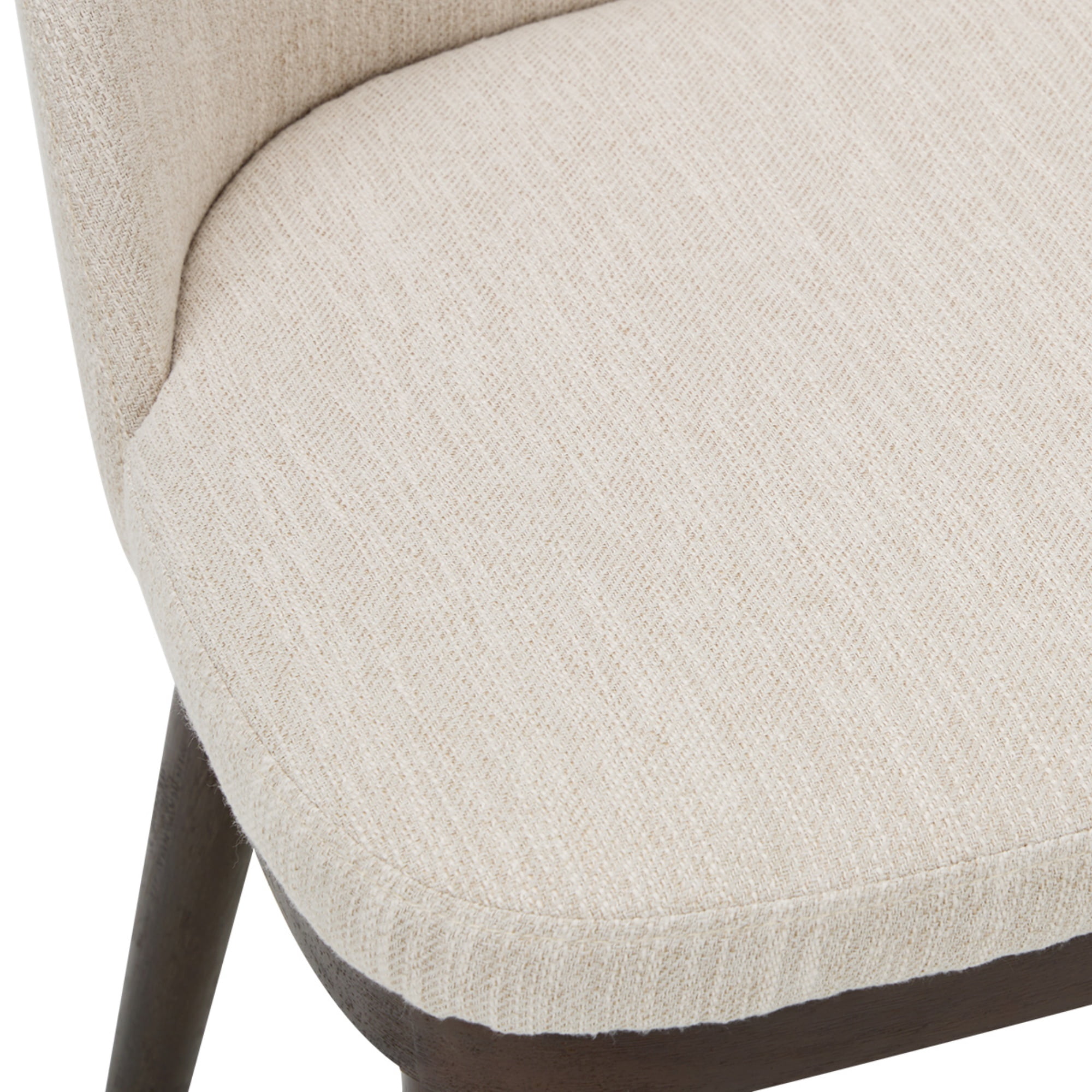 EOP Modern Upholstered Dining Chairs Set of 6, Wooden Dining Side Chairs with Curved Backrest, Armless Kitchen Chairs for Dining Room & Restaurant, Beige