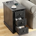 thumbnail image 4 of FAGAGA End Table with 3 Drawers for Living Room,Nightstand Sofa Side Table with Charging Station,Black, 4 of 8