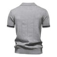 thumbnail image 5 of Business Casual Polo Shirt Mens Short Sleeve Knit T Shirt Soft Stretch Tee Summer Top Light Gray M, 5 of 6