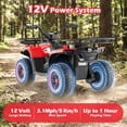 thumbnail image 3 of OLAKIDS 12V Kids ATV Quad with 2 Speeds, Spring Suspension, LED Lights, Music & Story Player, Big Tires, 2 Storage Spaces, Ride On Car for Boys Girls Ages 3+, 3 of 9