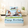 thumbnail image 4 of Homewish Cute Dachshund Dog Twin Sheets,Happy Birthday Print Bedding,Blue,Purple Balloon Decor,3 Pieces,1 Fitted Sheet and 1 Pillowcase, 4 of 6