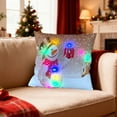 thumbnail image 7 of Christmas Lighted Throw Pillow Covers 18x18" Christmas LED Pillows 2 Modes Switching Printed Sofa Pillows Cushions Pillowcases Holiday Decorations for Sofa Couch Livingroom Bed, 7 of 7