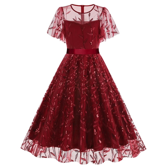 Birdeem Robe d'Été pour Femmes Aguichant Femmes à la Mode Décontractée Aguichant d'Été Couleur Unie à Manches Courtes à Col Rond Robe Aguichant d'Été pour Femmes