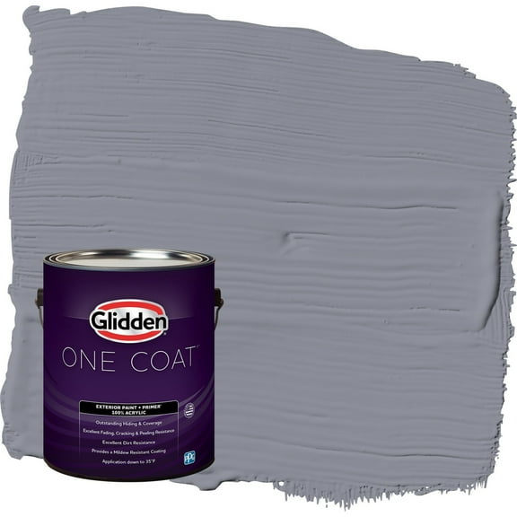 Glidden One Coat Flannel Pajamas / Grey Flat Exterior Paint with Primer, 1 Gallon