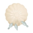 thumbnail image 5 of Creative Co-Op Decorative Metal Scalloped Bowl with 3D Birds on Rim, Antique White and Blue, 5 of 5