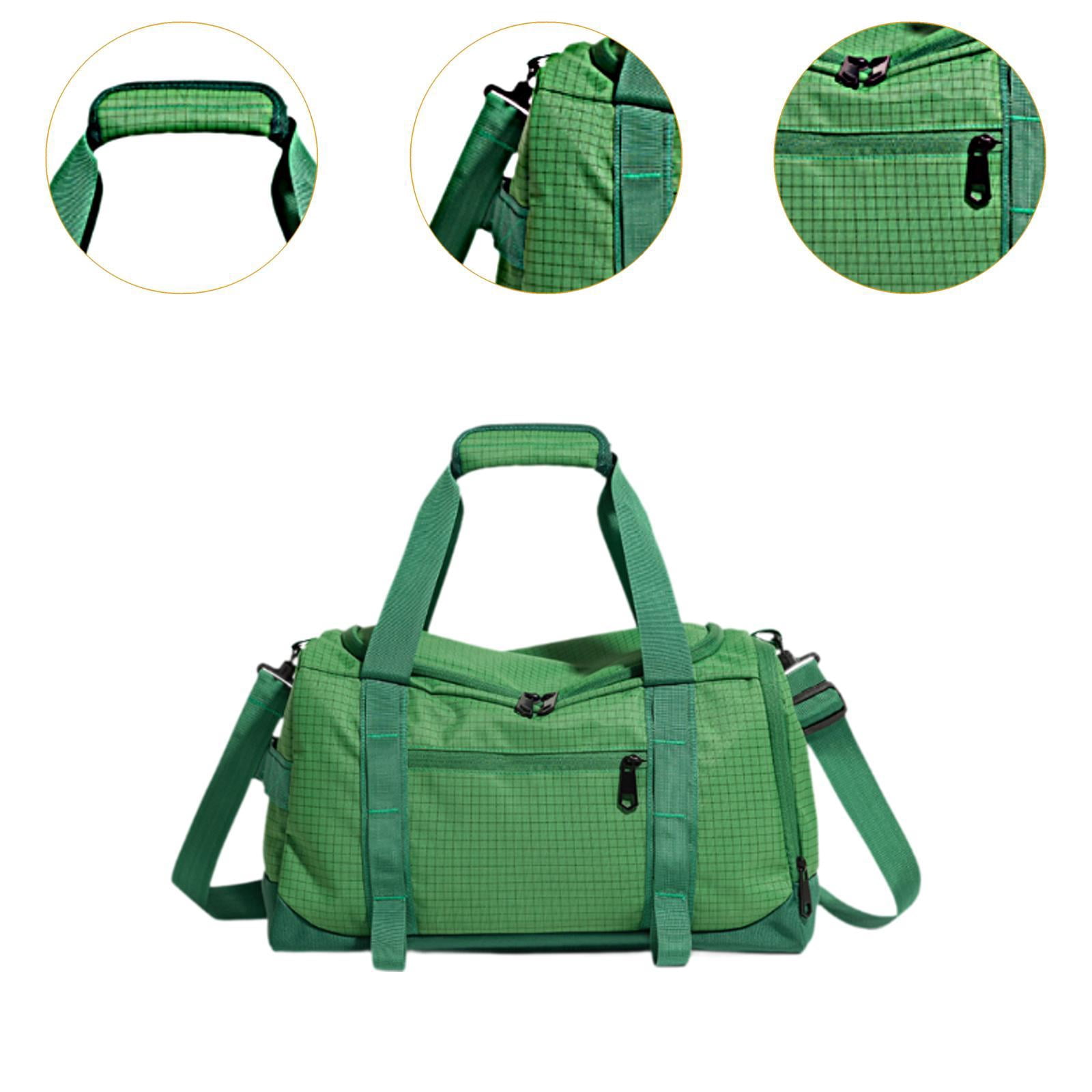 QccHieUs Gym Bag Fitness with Shoe Compartment Easy to Carry Tote Water Resistance Sports Green