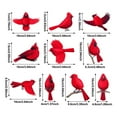 thumbnail image 5 of Opvise 10 Pcs Red Bird Ornaments Wood Red Birds Christmas Tree Hanging Decoration for Winter Holiday Home Decor, 5 of 7