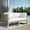 White, variant on Modway Clearwater Teak Wood Fabric Outdoor Loveseat in Gray/White