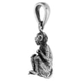 thumbnail image 2 of 1 inch Sterling Silver Sitting Monkey Necklace Diamond-Cut Oxidized finish 20 inch BX_15, 2 of 4