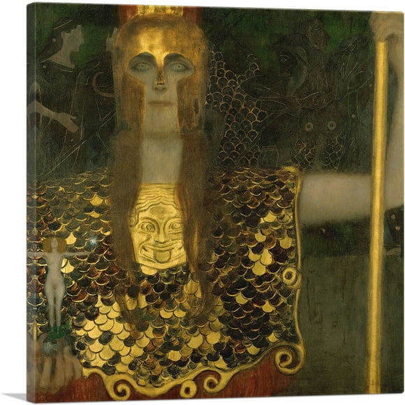 ARTCANVAS Pallas Athene 1998 Impression sur Toile par Gustav Klimt - Taille : 26 Pouces x 26 Pouces (1.50 Pouces de Profondeur)
