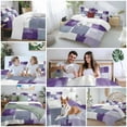 thumbnail image 5 of Abstract Purple Bedding Duvet Cover Set King Size 4 Pieces Gray Mottled Graffiti Color Block Modern Art Bedding Set with Zipper Closure, 1 Comforter Cover 92x106 Inches 1 Flat Sheet & 2 Pillow Cases, 5 of 7