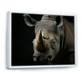 thumbnail image 2 of Designart "Grey Portrait of a Rhinoceros" Animals Floater Framed Wall Art Print, 2 of 7