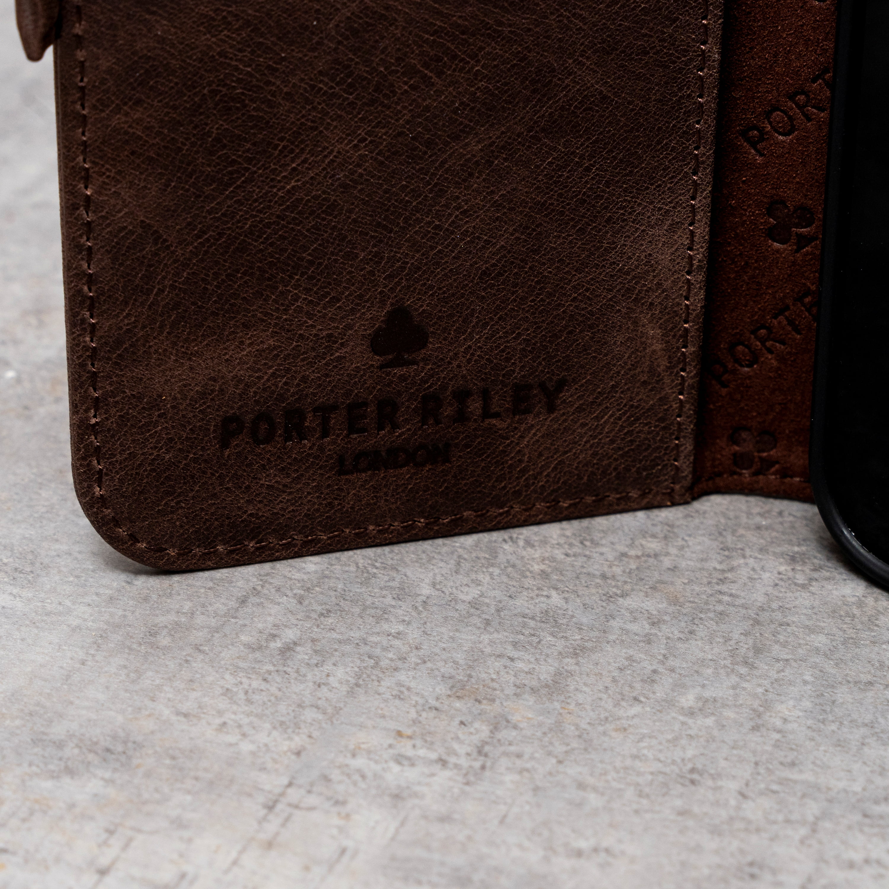 PORTER RILEY - Leather Case for iPhone 16 Pro. Premium Genuine Leather Stand/Cover/Wallet/Flip Case
