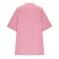 thumbnail image 4 of Lenpel Women's Oversized T Shirts Trendy Short Sleeve Crew Neck Solid Color Soft Casual Tees Loose Summer Tops, 4 of 7