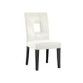 thumbnail image 2 of Weston Home Landen Keyhole Faux Leather Dining Side Chair, White (Set of 2), 2 of 6