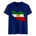 thumbnail image 1 of Camiseta de Manga Corta Impresa de Cuello Alto para las Mujeres, Tops de Cuello Redondo para las Mujeres Mezcla de Poliéster de Spandex de Uso Diario Casual, 1 of 5