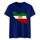 thumbnail image 1 of Camiseta de Manga Corta Impresa de Cuello Alto para las Mujeres, Tops de Cuello Redondo para las Mujeres Mezcla de Poliéster de Spandex de Uso Diario Casual, 1 of 5