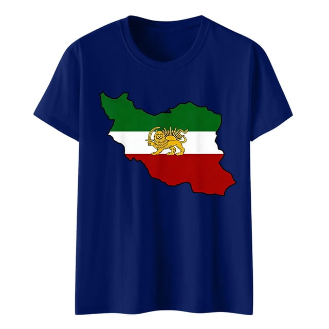 Camiseta de Manga Corta Impresa de Cuello Alto para las Mujeres, Tops de Cuello Redondo para las Mujeres Mezcla de Poliéster de Spandex de Uso Diario Casual