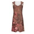 thumbnail image 4 of ibuvkizy Summer Dresses for Women Plus Size,Women's Casual Versatile Printed Round Neck Casual Sleeveless Suspender Dress,Holiday Party Beach Dress,Gifts for Women, 4 of 5
